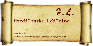Horánszky Lőrinc névjegykártya