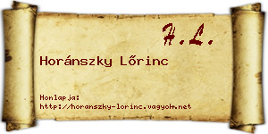 Horánszky Lőrinc névjegykártya