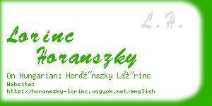 lorinc horanszky business card
